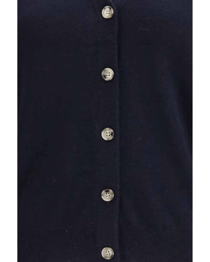 ALLUDE Women's Cashmere Cardigan Blue (capra Hircus) Sweater Navy