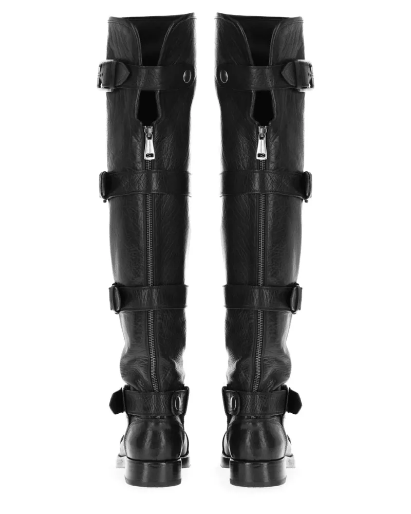 Dolce & Gabbana Leather Boots — Black Black