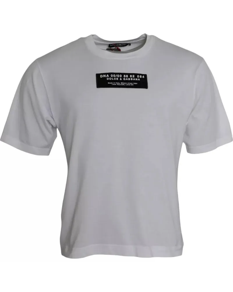 Dolce & Gabbana White Cotton Dg Applique Men Casual T-Shirt White