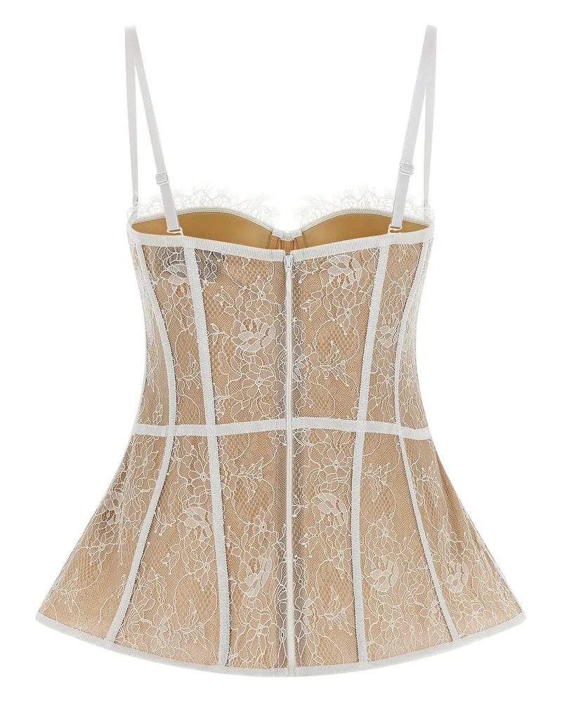 Giuseppe di Morabito Lace Bustier Top — Beige Beige