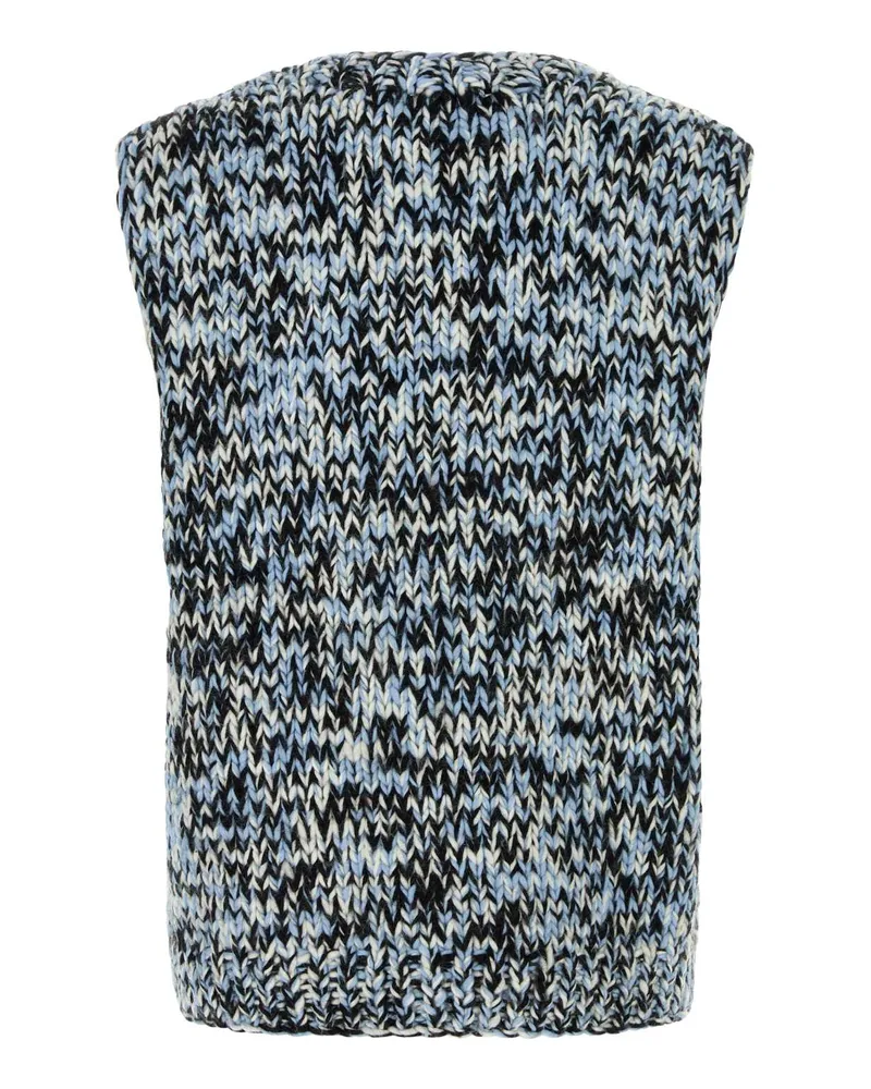 Ganni Women Multicolor Wool Oversize Vest Glacier Lake Maglieria Multicolor