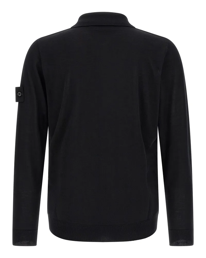 Stone Island Men's Black Virgin Wool Cardigan Clothing Black