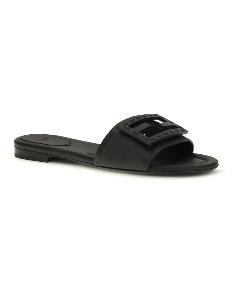 Fendi Women's Baguette Sandals Nero Calf Leather Bos Taurus Black