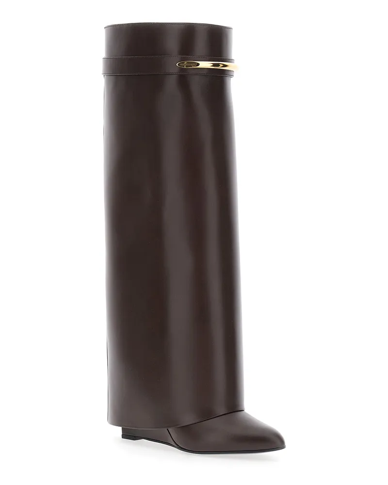 Givenchy Women's Pointed Toe Boots Brown Leather Calf Brown
