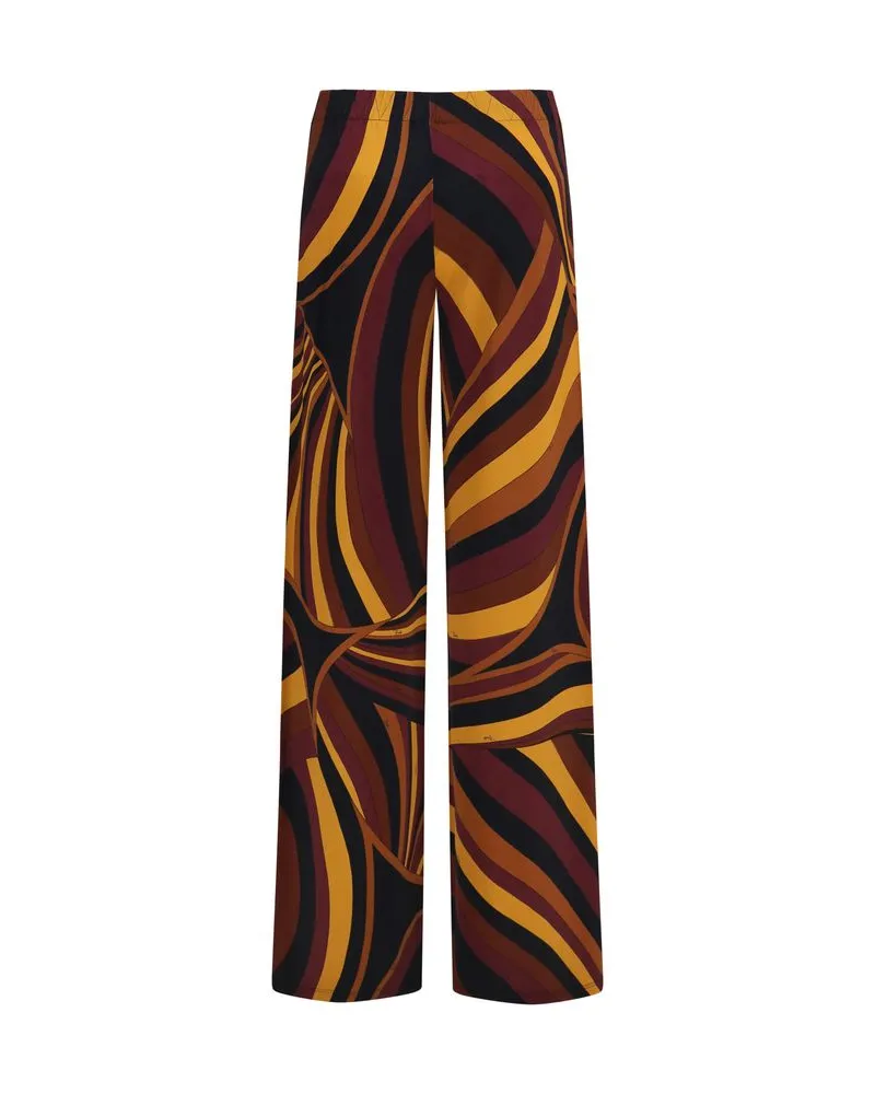 Emilio Pucci Iride Print Viscose Trousers — Multicolor Multicolor
