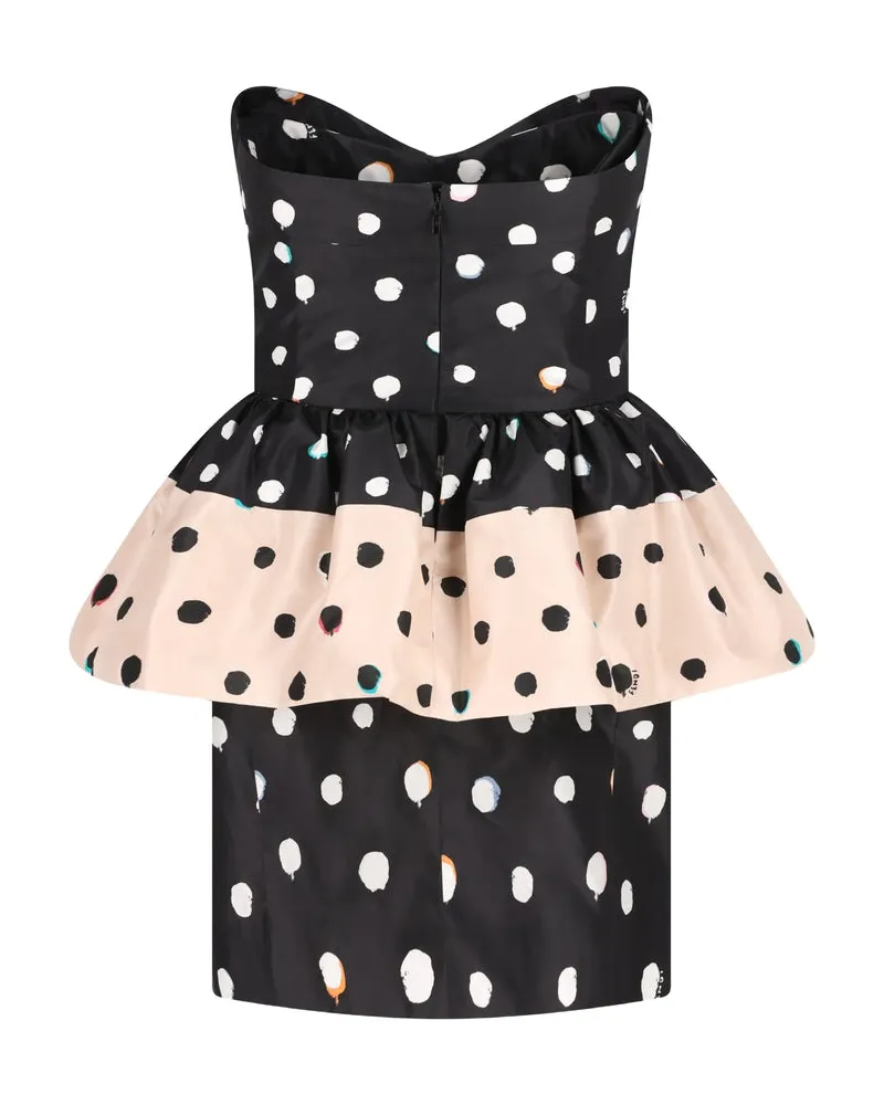 Fendi Polka-Dot Silk Dress — Black Black