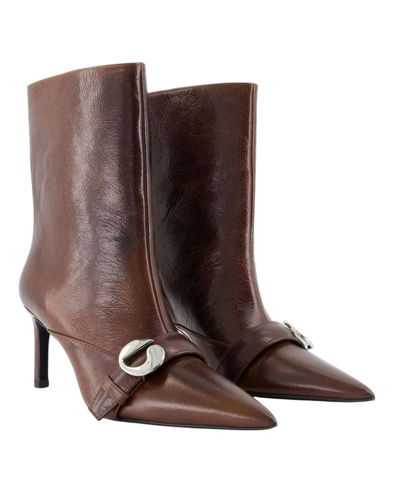 COPERNI Women's Belt Boots -  Leather Brown Calfskin Shoes Ankle-Boots Brown