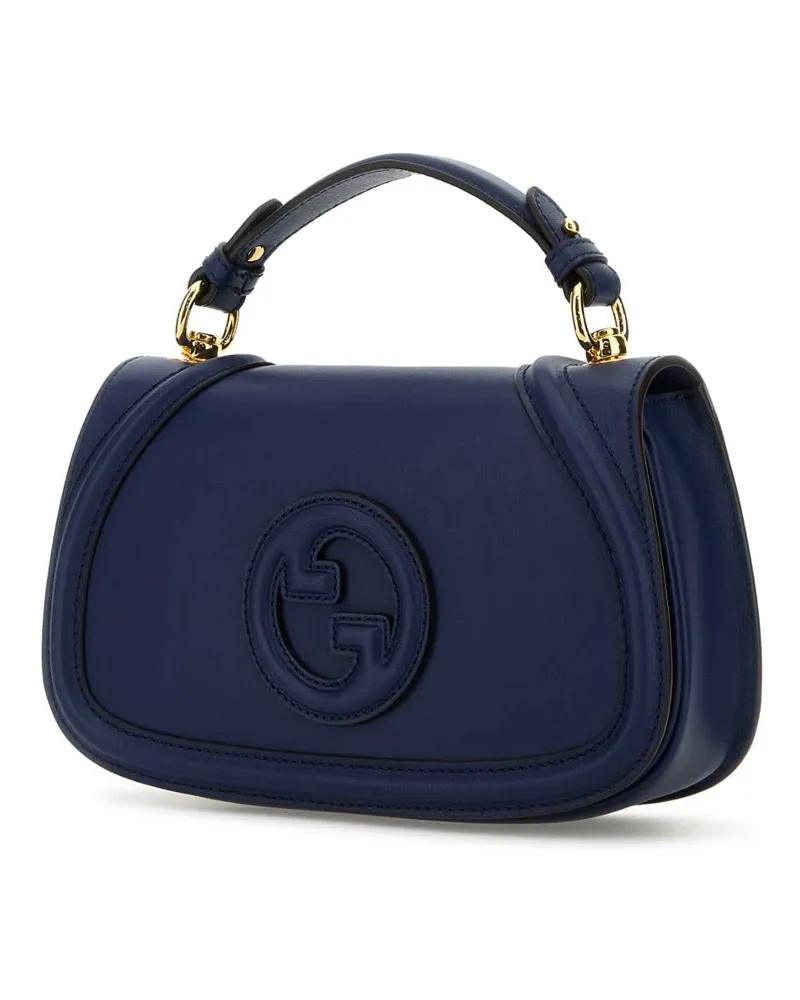 Gucci Women's Blue Leather  Blondie Handbag Blu Calf Skin Borse A Mano Navy
