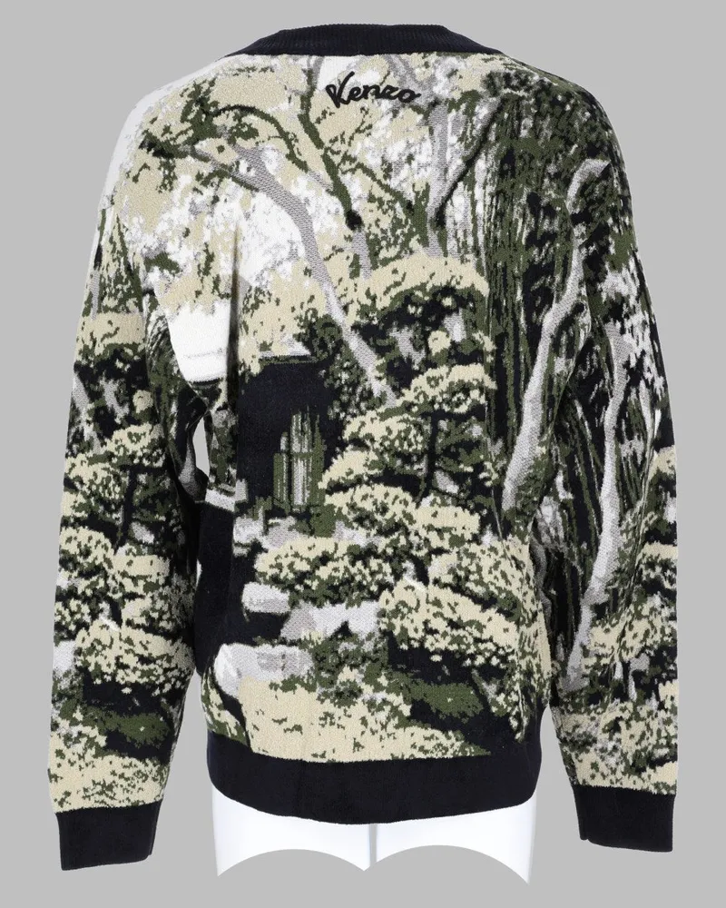 Kenzo Japanese Garden Knit Cardigan — Multicolor Multicolor