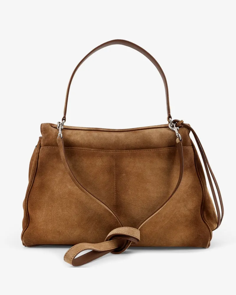 Balenciaga Women's Shoulder Bag Rodeo M Suede Brown Leather Brown