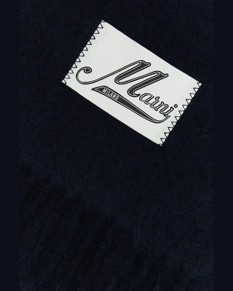 Marni Women's Midnight Blue Alpaca Blend Scarf Blublack Exterior: Nylon Sciarpe E Foulard Navy