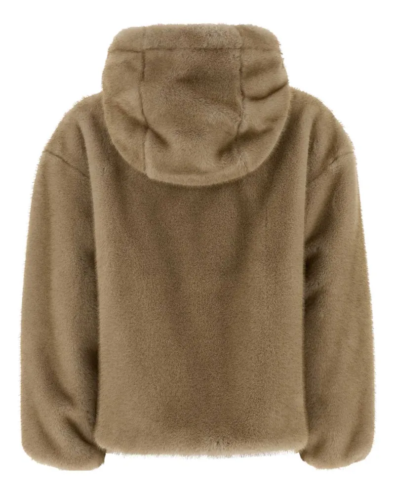Herno Women's Beige Eco Fur Chantilly Pellicce Coat Beige