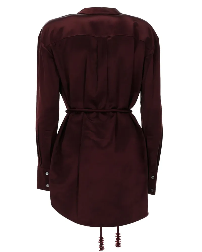 Tory Burch Belted Viscose Blouse — Red Red