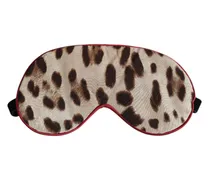 Brown Leopard Print Silk Women Accessory Sleep Eye Mask