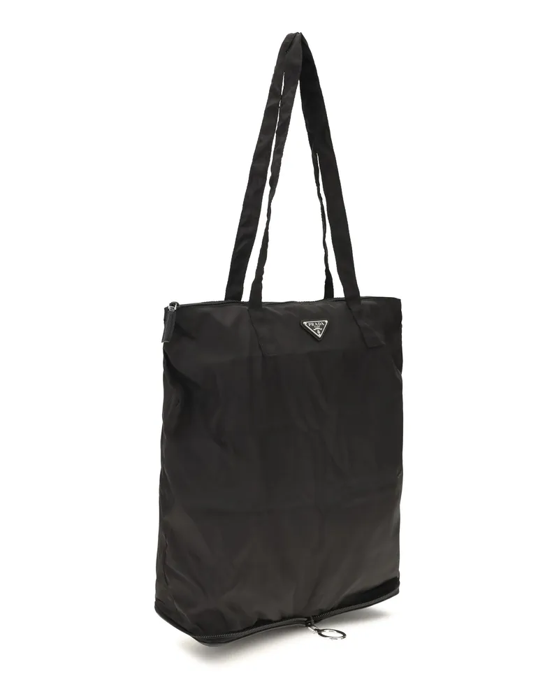 Prada Women's Re-Nylon Tote Bag Nero Calf Leather Bos Taurus Shoulder Black