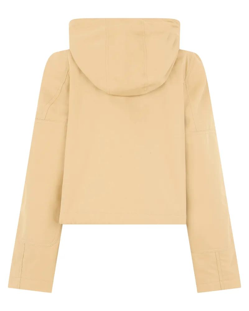 Burberry Cotton Short Parka Raincoat — Beige Beige