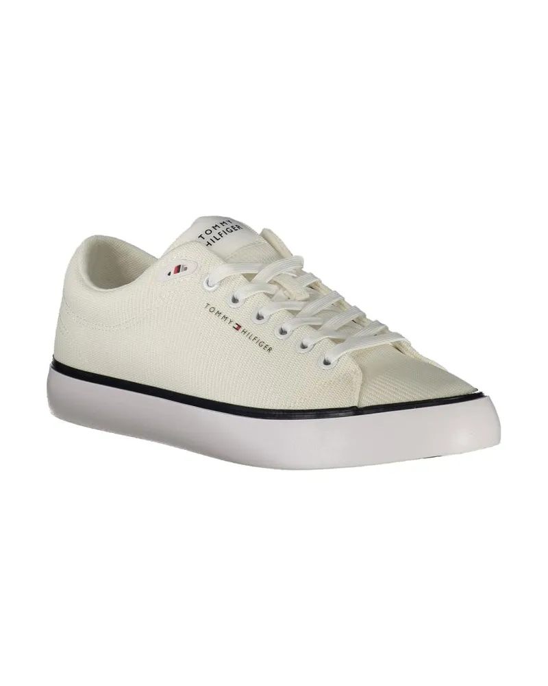 Tommy Hilfiger Lace-Up Polyester Sneaker — White White