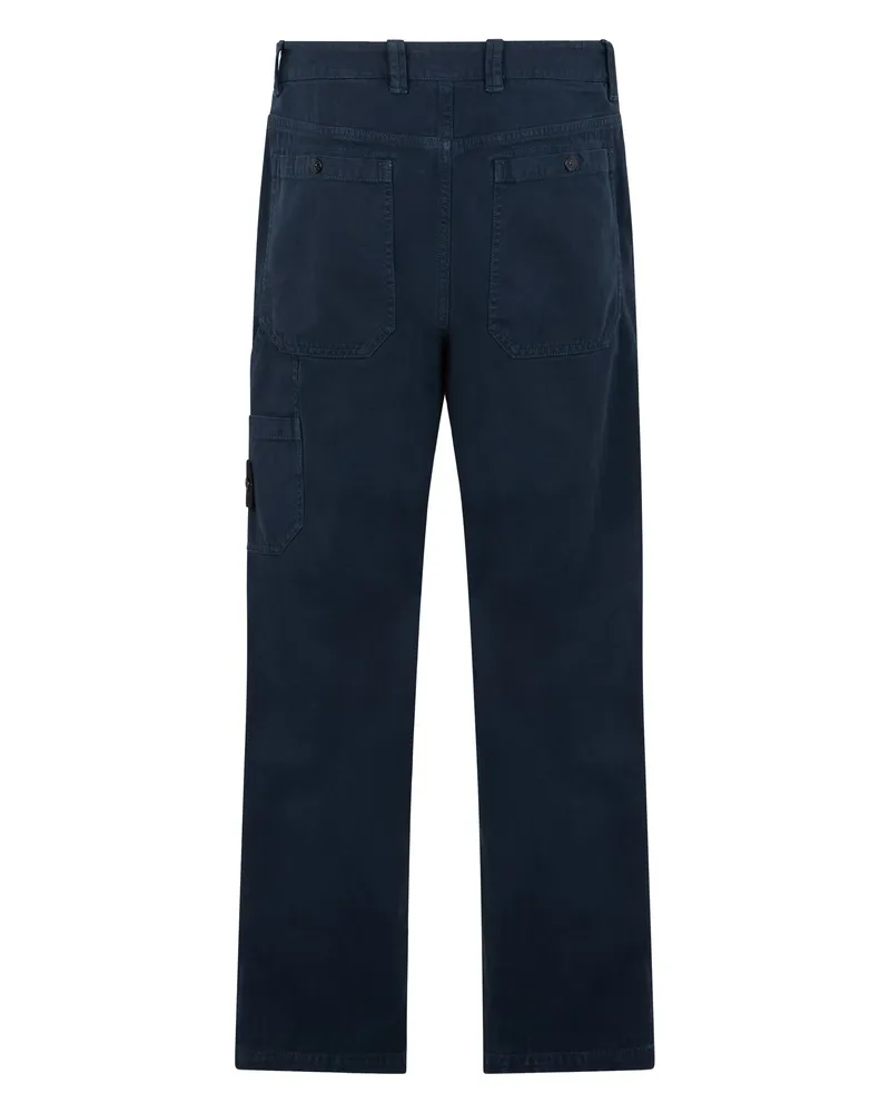 Stone Island Men's Trousers Straight Cut Cotton Blue Blue