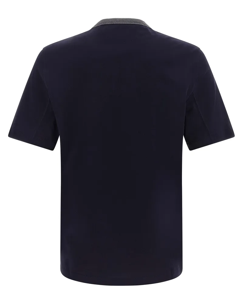 Brunello Cucinelli Men's Blue Cotton T-Shirt Navy