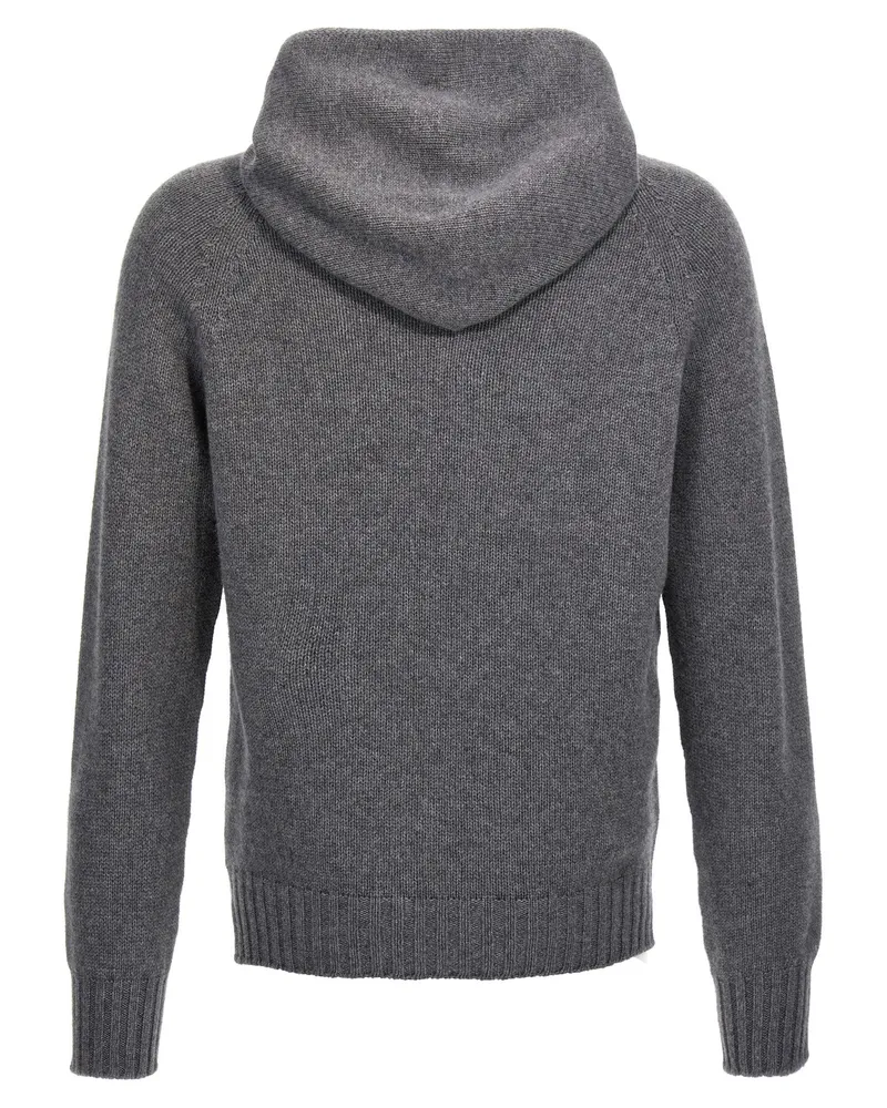 MA'RY'YA Wool Blend Hoodie — Gray Gray