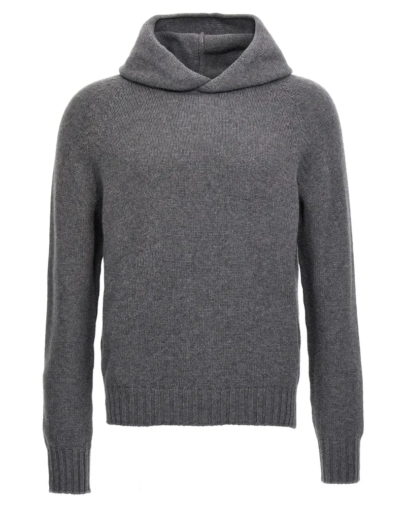MA'RY'YA Wool Blend Hoodie — Gray Gray
