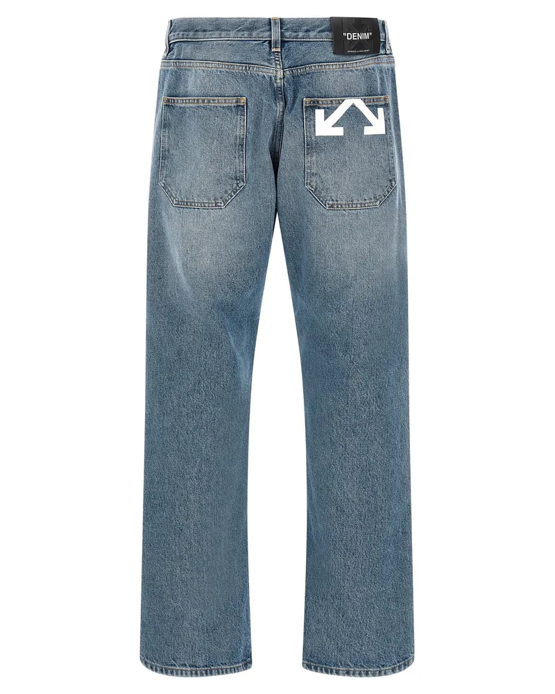 OFF-WHITE Half Arrow Print Jeans — Blue Blue