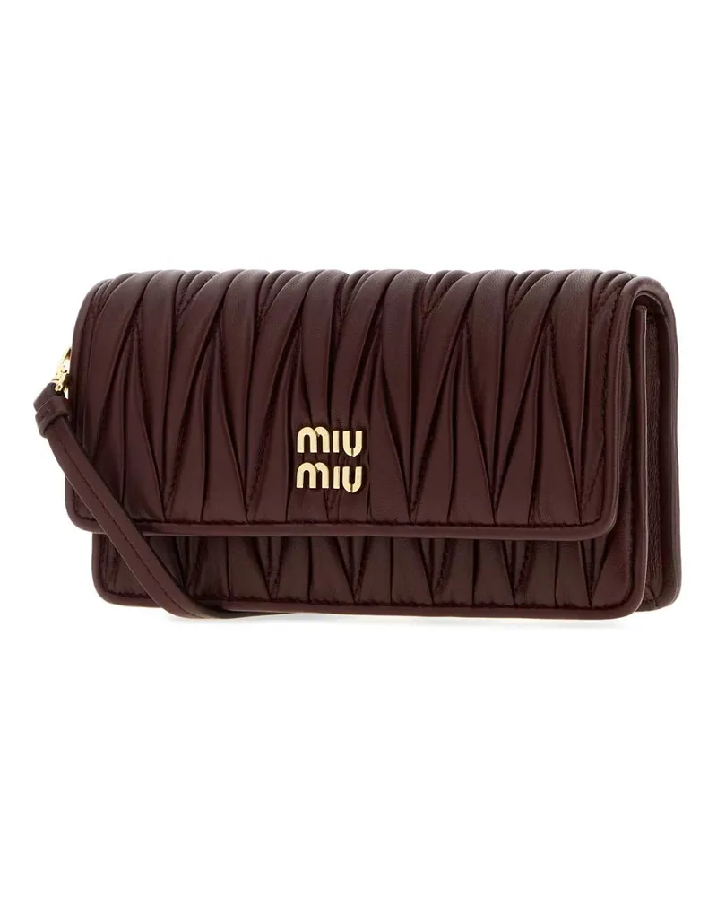 Miu Miu Quilted Nappa Leather Crossbody Bag — Burgundy Burgundy