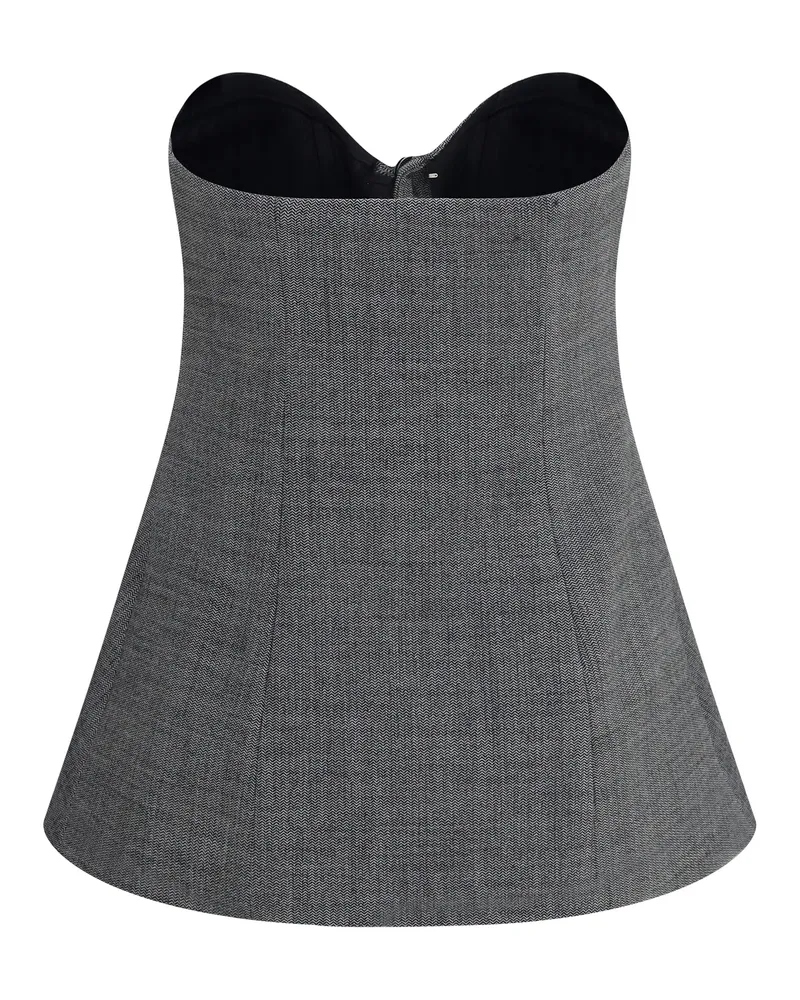 Magda Butrym Women's Asymmetrical Wool Corset Grey Top Gray