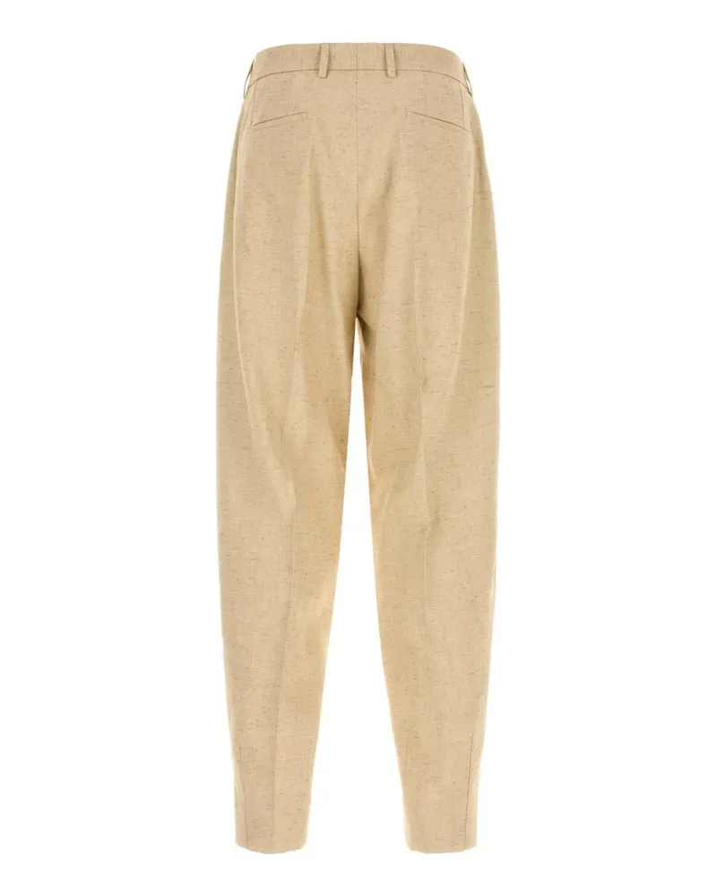 Dolce & Gabbana Gp10dtfutdb S8230 Melangebianchibeig Exterior: Hemp Silk Linen Pantaloni Trousers Beige