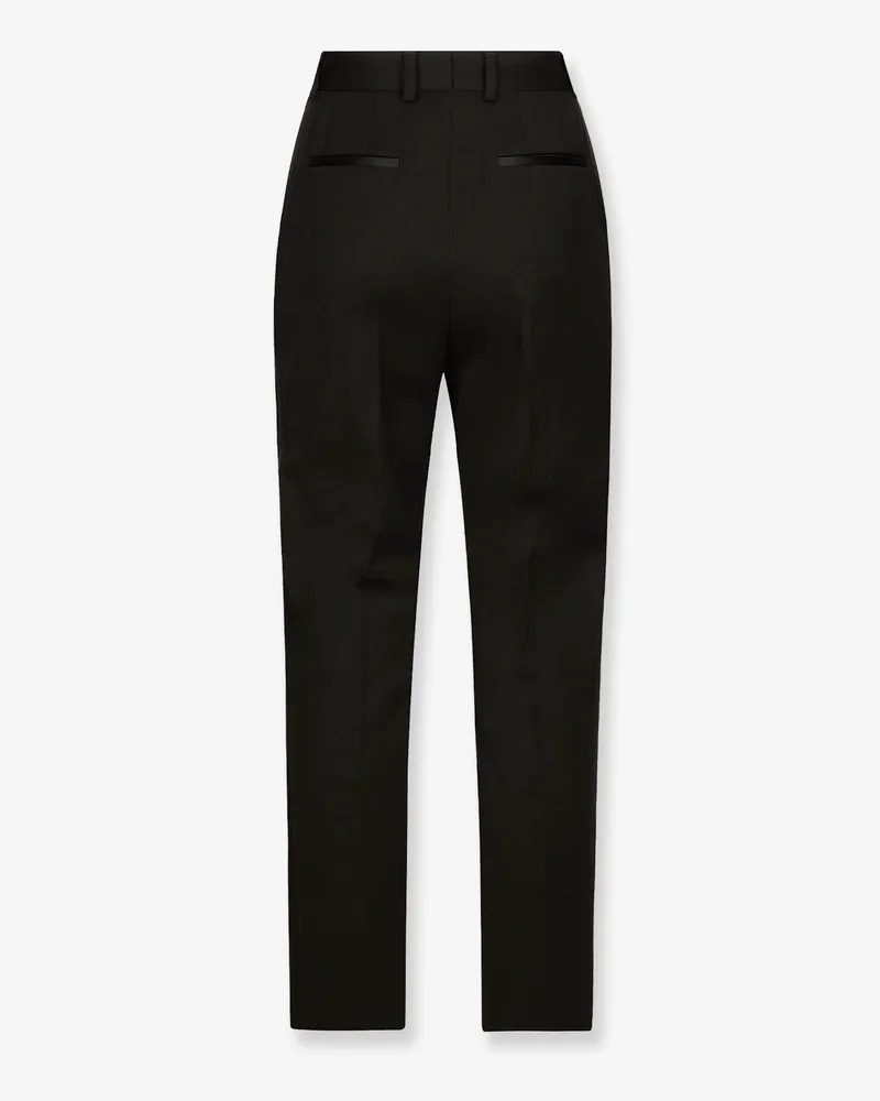Dolce & Gabbana Women's Tuxedo Trousers Black Virgin Wool Black