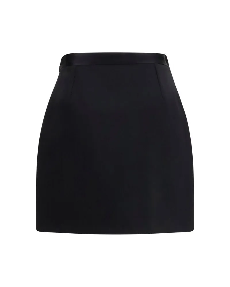 Versace Women's Black Wool Oves Aries Mini Skirt Black