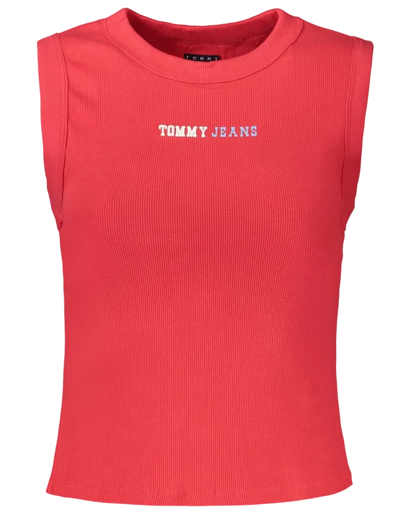 Tommy Hilfiger Logo-Embroidered Tank Top — Red Red