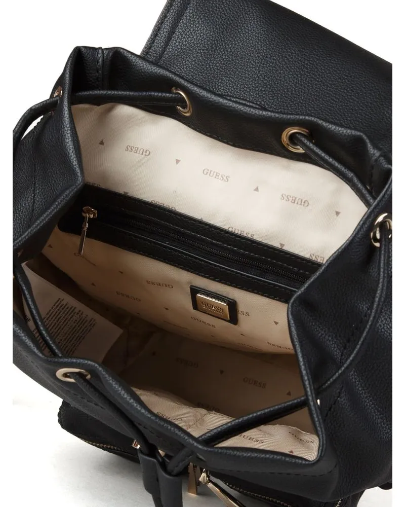 Guess Women's Backpack Black Polyurethane Bags - Backpacks Black