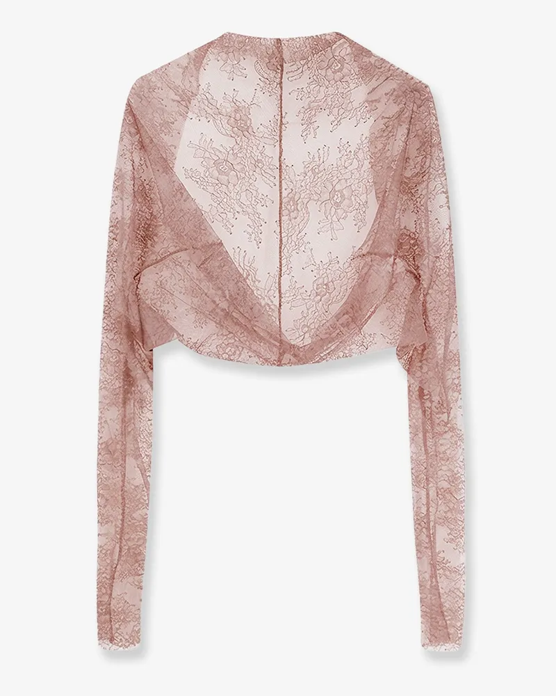 Alberta Ferretti Women's Shrug Lace Pink Polyamide T-Shirts & Jerseys Pink