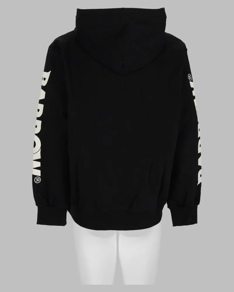 BARROW Logo-Embroidered Cotton Hooded Sweatshirt — Black Black