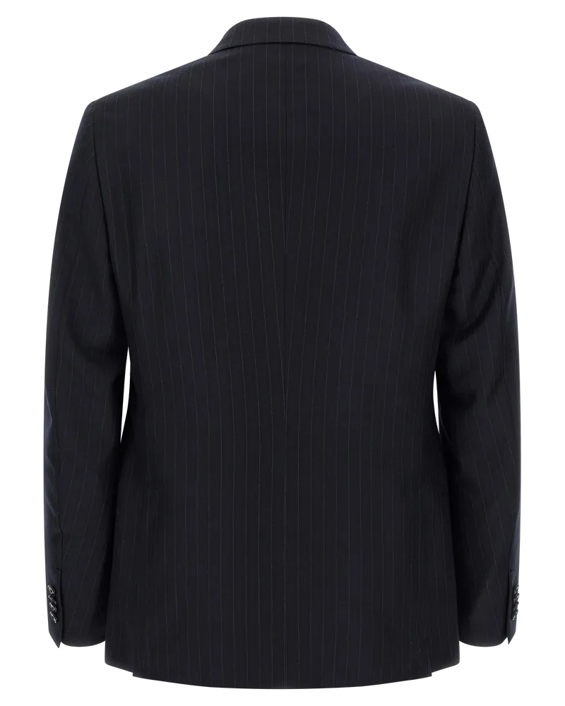 Ermenegildo Zegna Pinstriped Wool Pant Suit — Blue Blue
