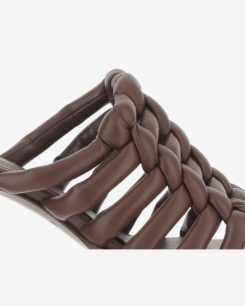 TOD'S Woven Leather Sandals — Brown Brown