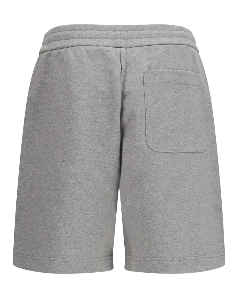 Moncler Men's Tracksuit Shorts With Logo Light Grey Cotton Bermuda Gray