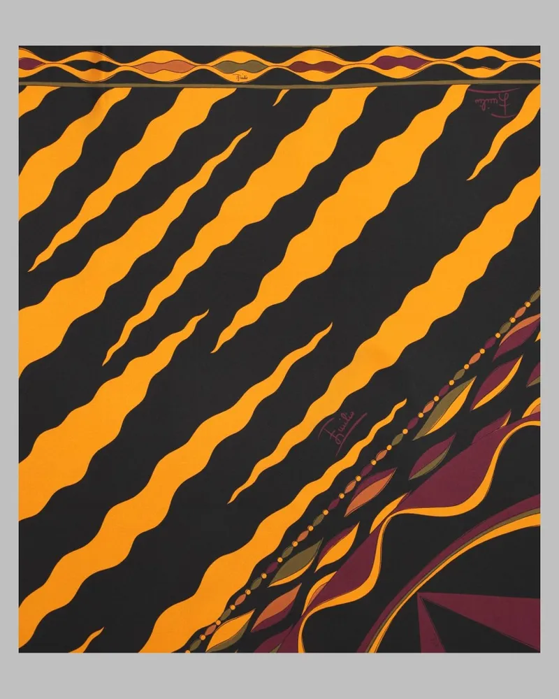 Emilio Pucci Mixed-Print Silk Scarf — Multicolor Multicolor