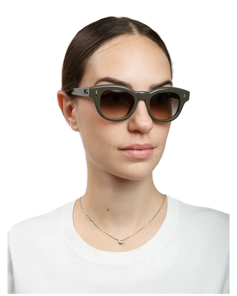 Furla Women's Sunglasses Glossy Khaki Green Acetate Eyewear Khaki