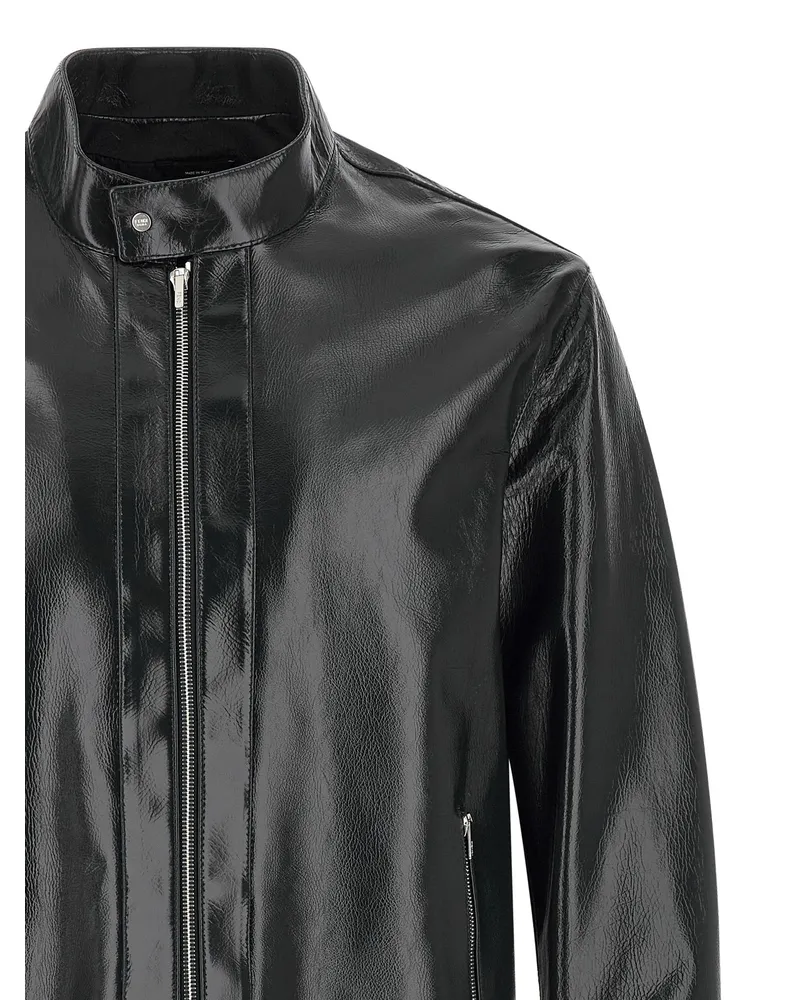 Fendi Lacquered Lamb Leather Jacket — Blue Blue
