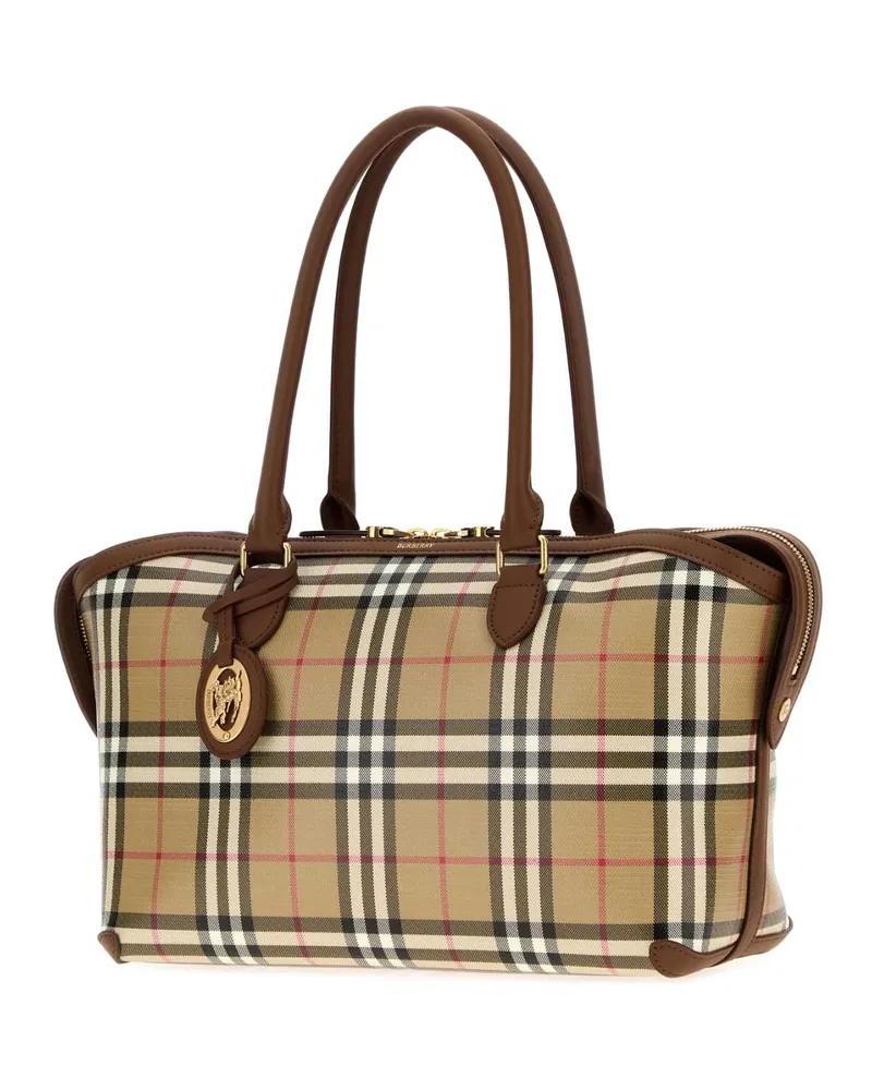 Burberry Vintage Nova Check Tote Bag — Beige Beige