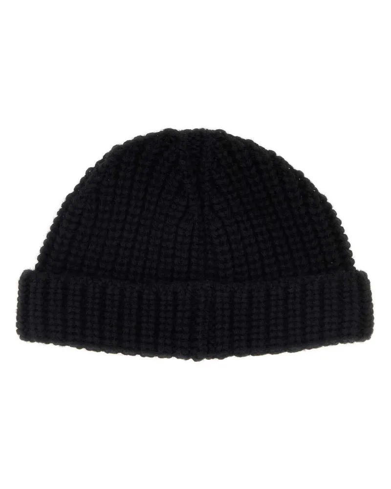 Valentino Garavani Men's Black Wool Beanie Hat Nero Exterior: Virgin Cuffie Black