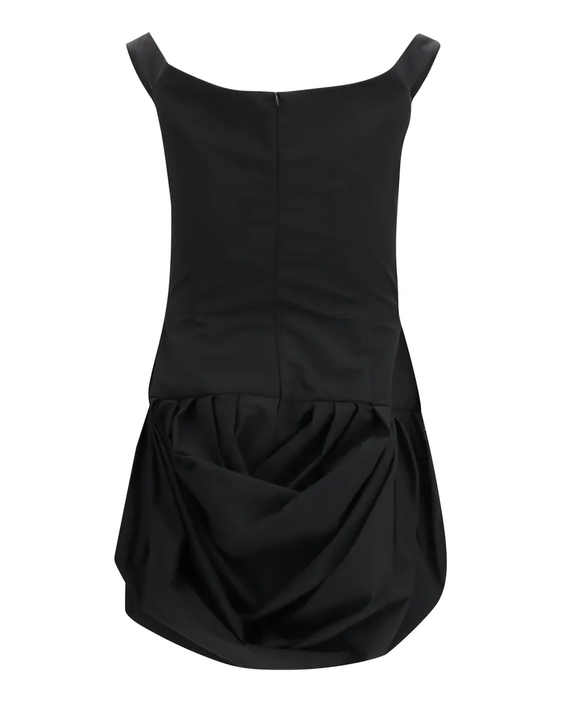 Magda Butrym Off-Shoulder Puff Skirt Mini Dress — Black Black