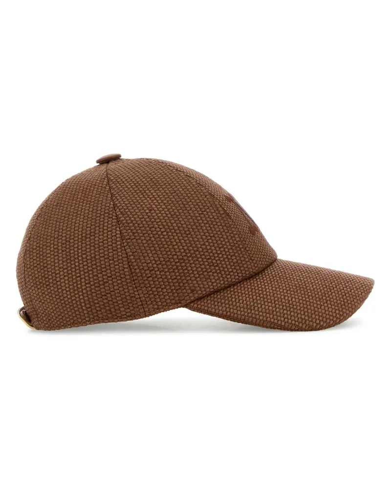 Max Mara Women's Brown Raffia Circense Baseball Cap Ambra Marrone Cappelli E Fasce Per Capelli Hat Brown