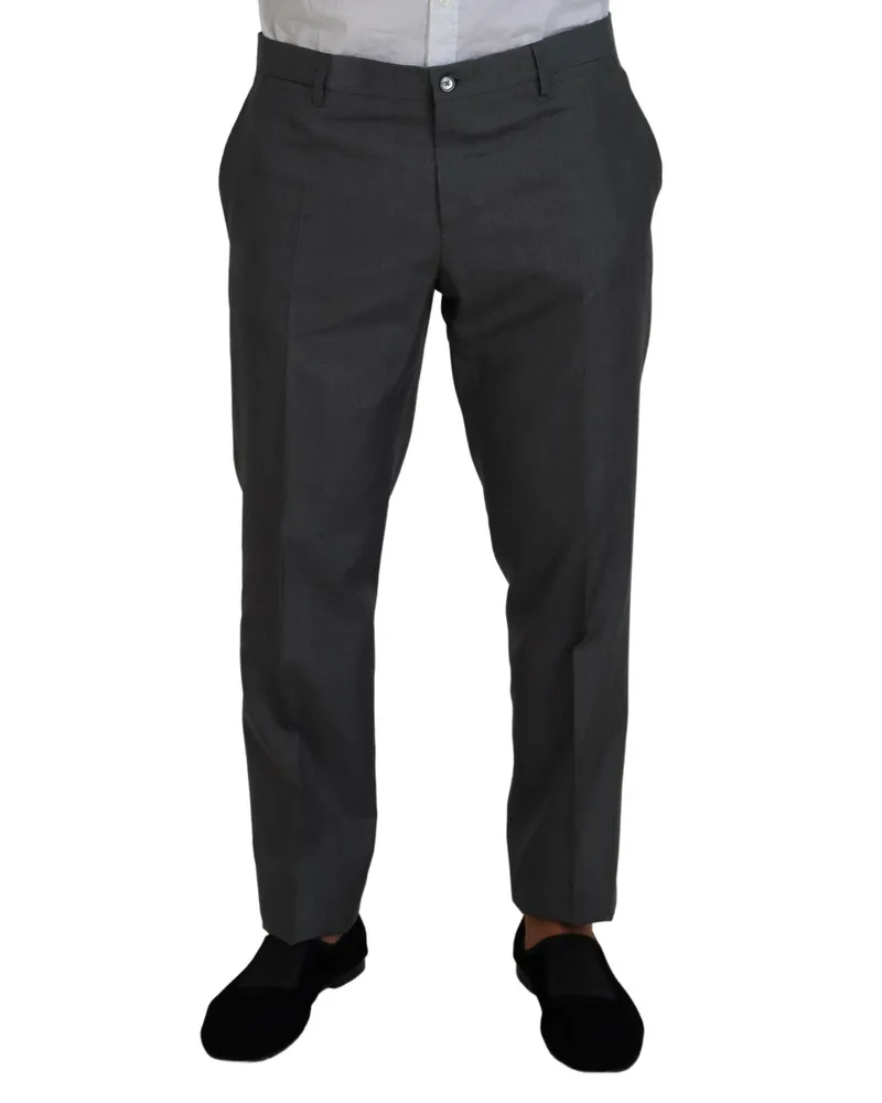 Dolce & Gabbana Men's Gray Martini 3 Piece Slim Fit Suit Wool Gray