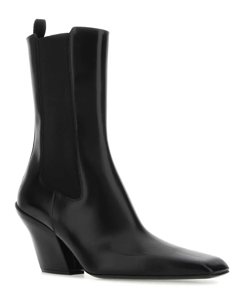 Prada Women's Black Leather Ankle Boots F0002 Stivali Black