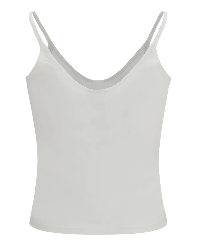 Tom Ford Micro-Rib Silk Jersey Tank Top — White White