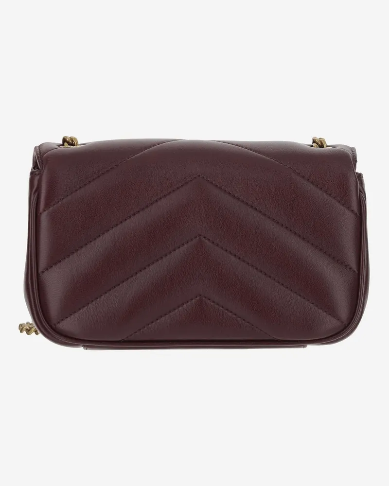 Saint Laurent Women's Shoulder Bag Loulou Mini Burgundy Lambskin Burgundy