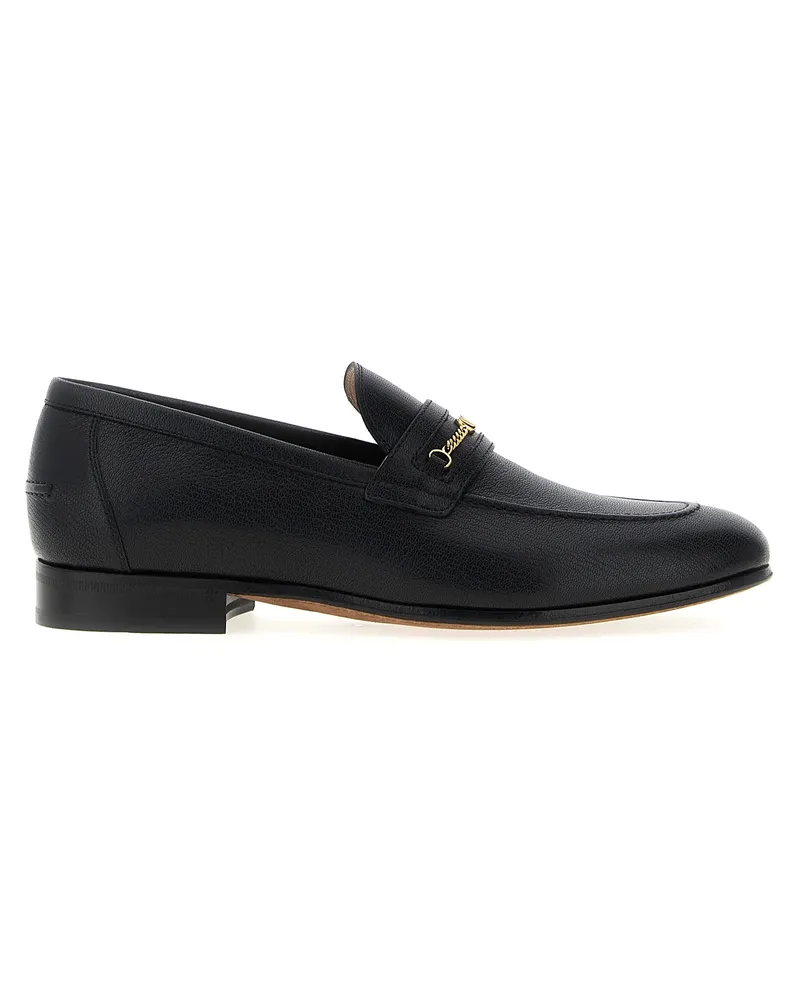 Valentino Garavani Men's Black Goatskin Slip-On Loafers Black